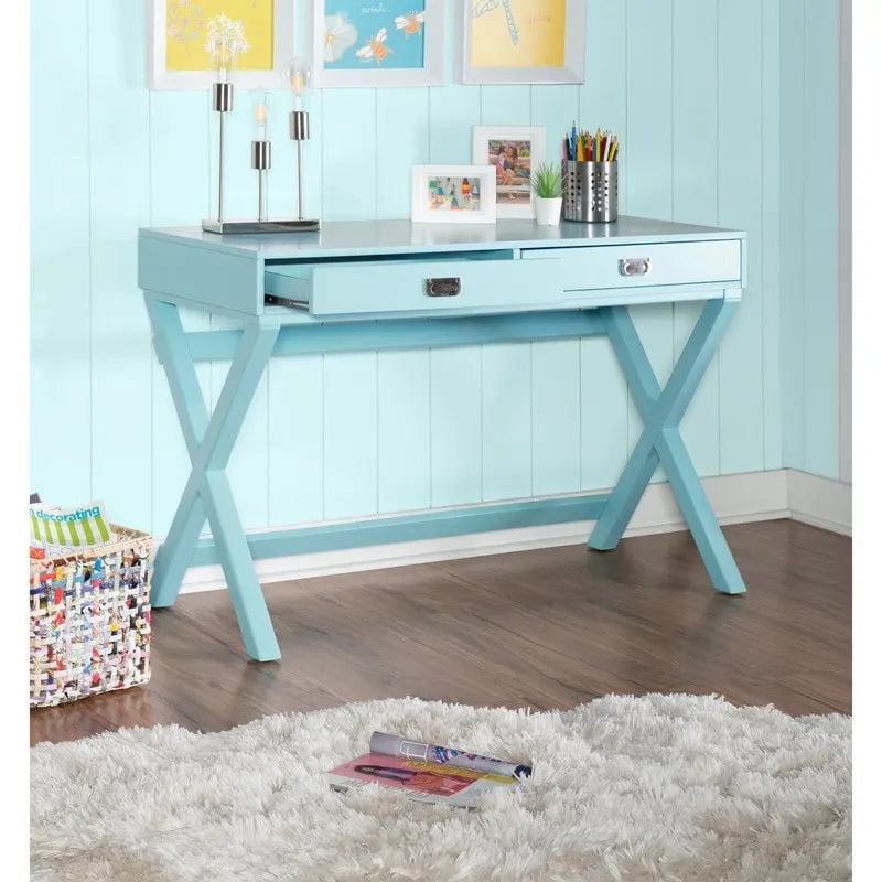 Poppy X-Frame Writing Desk with Drawers