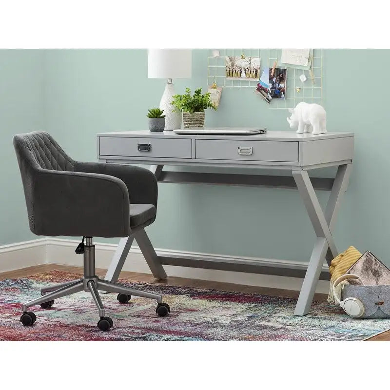 Poppy X-Frame Writing Desk with Drawers