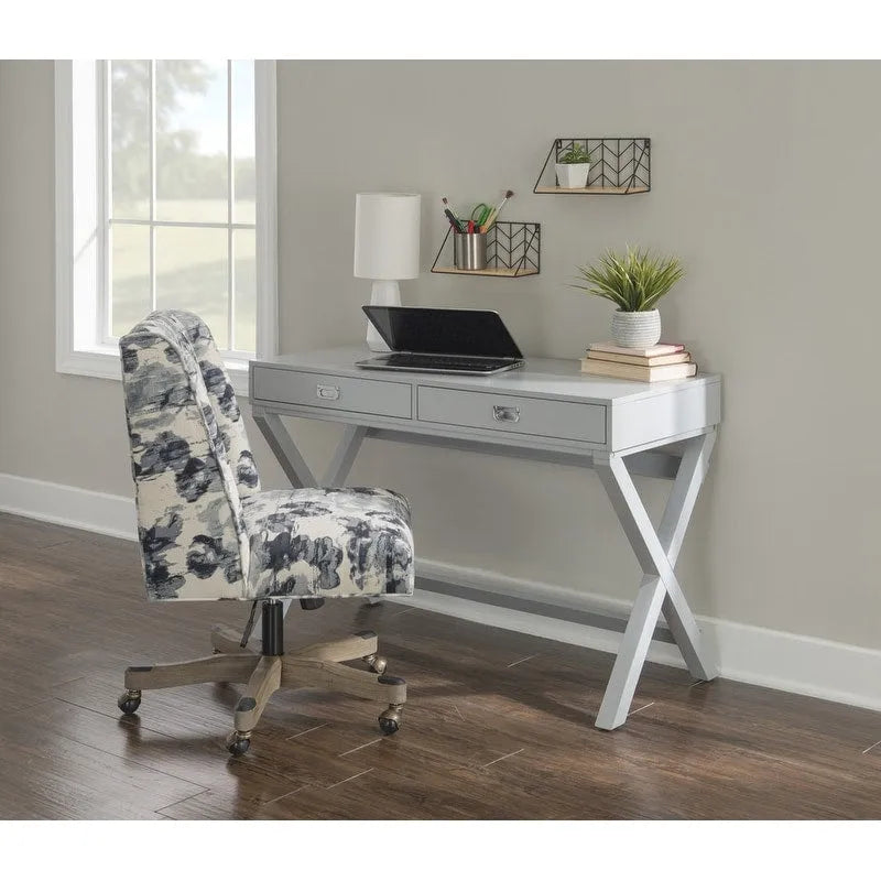 Poppy X-Frame Writing Desk with Drawers