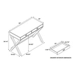 Poppy X-Frame Writing Desk with Drawers