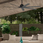 Hunter 72 Downtown Windmill Outdoor Ceiling Fan & Wall Control - Damp Rated - Industrial, Modern - ENERGY STAR!