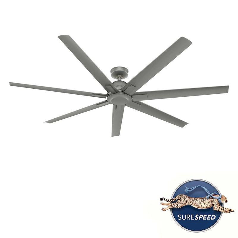 Hunter 72 Downtown Windmill Outdoor Ceiling Fan & Wall Control - Damp Rated - Industrial, Modern - ENERGY STAR!