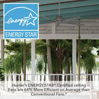 Hunter 72 Downtown Windmill Outdoor Ceiling Fan & Wall Control - Damp Rated - Industrial, Modern - ENERGY STAR!