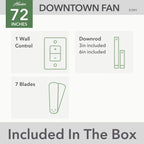 Hunter 72 Downtown Windmill Outdoor Ceiling Fan & Wall Control - Damp Rated - Industrial, Modern - ENERGY STAR!