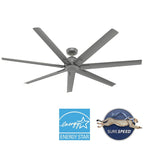 Hunter 72 Downtown Windmill Outdoor Ceiling Fan & Wall Control - Damp Rated - Industrial, Modern - ENERGY STAR!