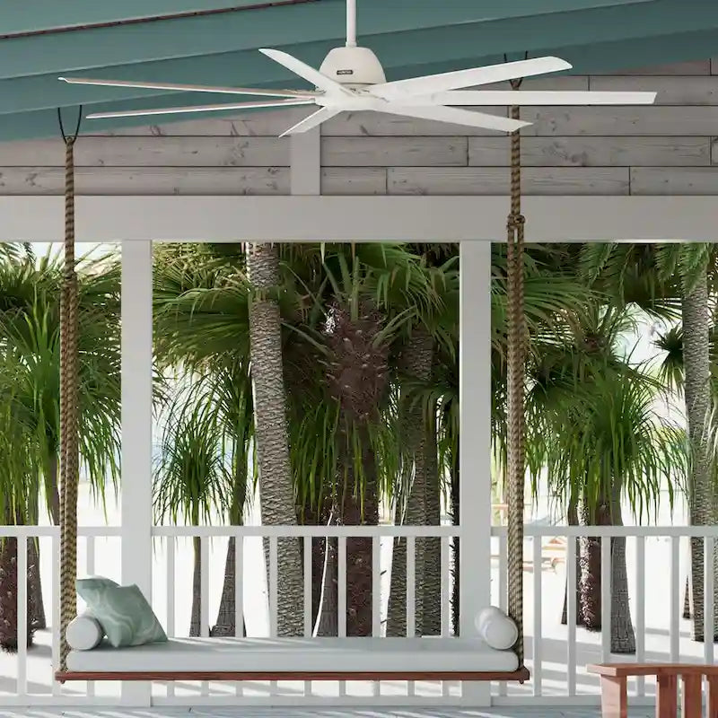 Hunter 72 Downtown Windmill Outdoor Ceiling Fan & Wall Control - Damp Rated - Industrial, Modern - ENERGY STAR!