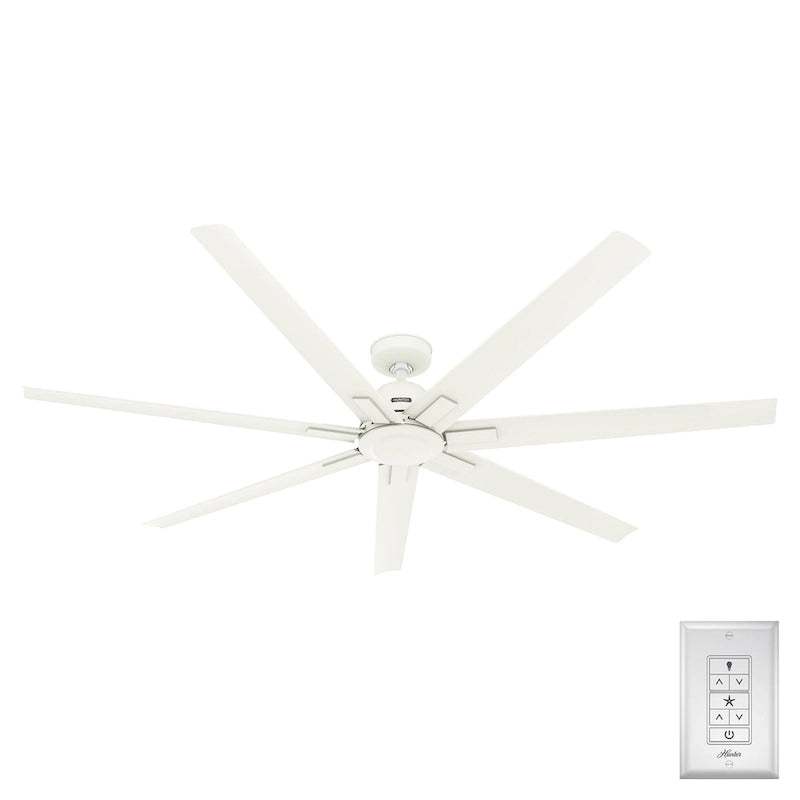 Hunter 72 Downtown Windmill Outdoor Ceiling Fan & Wall Control - Damp Rated - Industrial, Modern - ENERGY STAR!