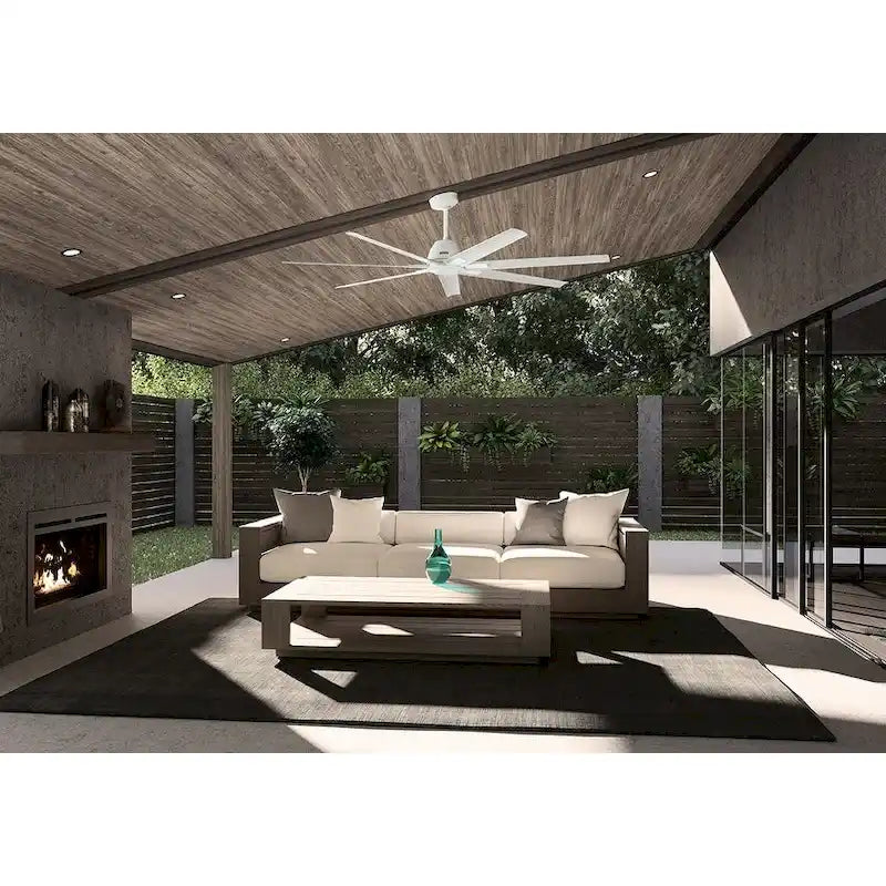Hunter 72 Downtown Windmill Outdoor Ceiling Fan & Wall Control - Damp Rated - Industrial, Modern - ENERGY STAR!