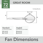 Hunter 72 Downtown Windmill Outdoor Ceiling Fan & Wall Control - Damp Rated - Industrial, Modern - ENERGY STAR!