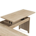 DH BASIC Industrial Natural Oak 65-inch Metal L-Shaped Standing Desk by Denhour