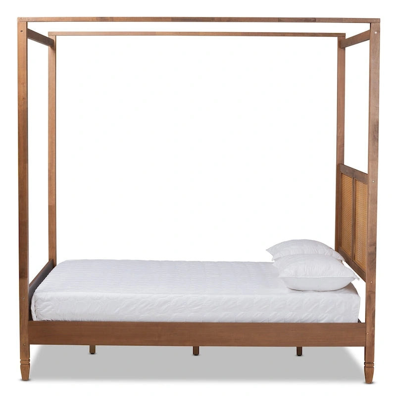 Malia Modern and Contemporary Synthetic Rattan Canopy Bed