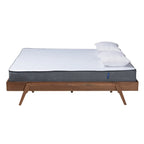 Sarita Mid-Century Modern Ash Walnut Finished Wood Bed Frame