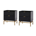 Volkard 25 Mid-century 2-Drawer Storage Nightstand with 2 Drawers Set of 2 by HULALA HOME