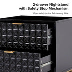 Volkard 25 Mid-century 2-Drawer Storage Nightstand with 2 Drawers Set of 2 by HULALA HOME