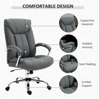 Vinsetto High Back Swivel Home Office Chair Task Ergonomic Linen Fabric Computer Chair, with Arm, Adjustable Height