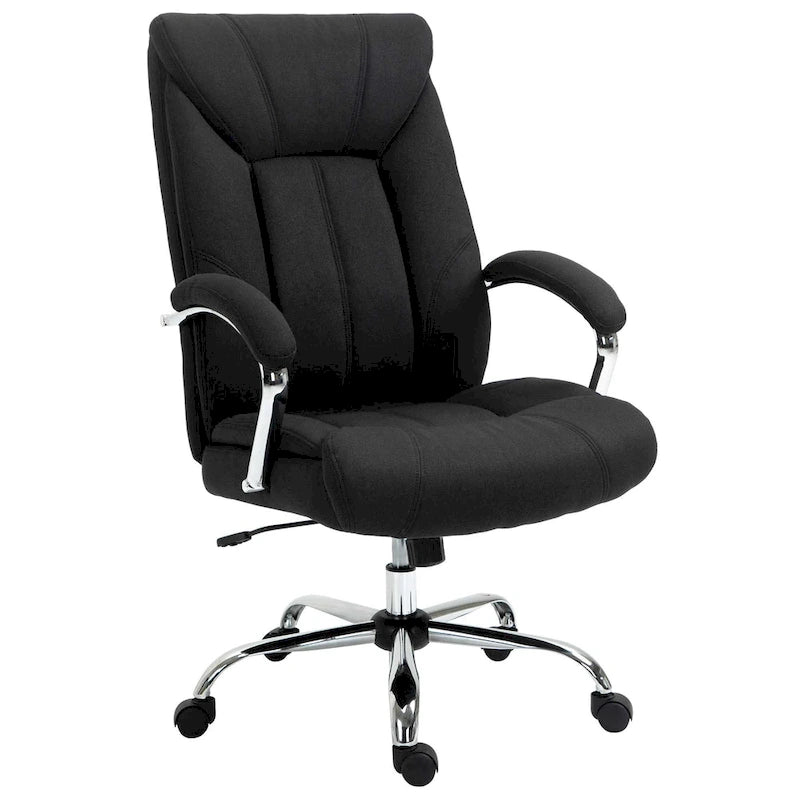 Vinsetto High Back Swivel Home Office Chair Task Ergonomic Linen Fabric Computer Chair, with Arm, Adjustable Height