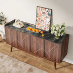 55 inch Buffet Cabinet Kitchen Sideboard Buffet Table Coffee Bar with Storage and Doors for Dining Room Living Room Entryway