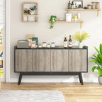 55 inch Buffet Cabinet Kitchen Sideboard Buffet Table Coffee Bar with Storage and Doors for Dining Room Living Room Entryway