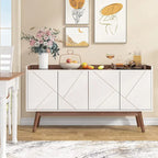55 inch Buffet Cabinet Kitchen Sideboard Buffet Table Coffee Bar with Storage and Doors for Dining Room Living Room Entryway