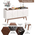 55 inch Buffet Cabinet Kitchen Sideboard Buffet Table Coffee Bar with Storage and Doors for Dining Room Living Room Entryway