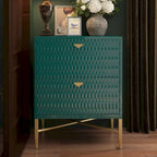 Clihome 2-Drawer Storage High Gloss Nightstand End Table