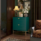 Clihome 2-Drawer Storage High Gloss Nightstand End Table