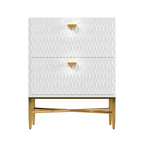 Clihome 2-Drawer Storage High Gloss Nightstand End Table