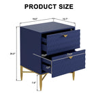 Clihome 2-Drawer Storage High Gloss Nightstand End Table