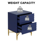 Clihome 2-Drawer Storage High Gloss Nightstand End Table