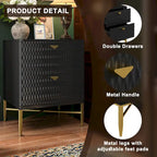 Clihome 2-Drawer Storage High Gloss Nightstand End Table