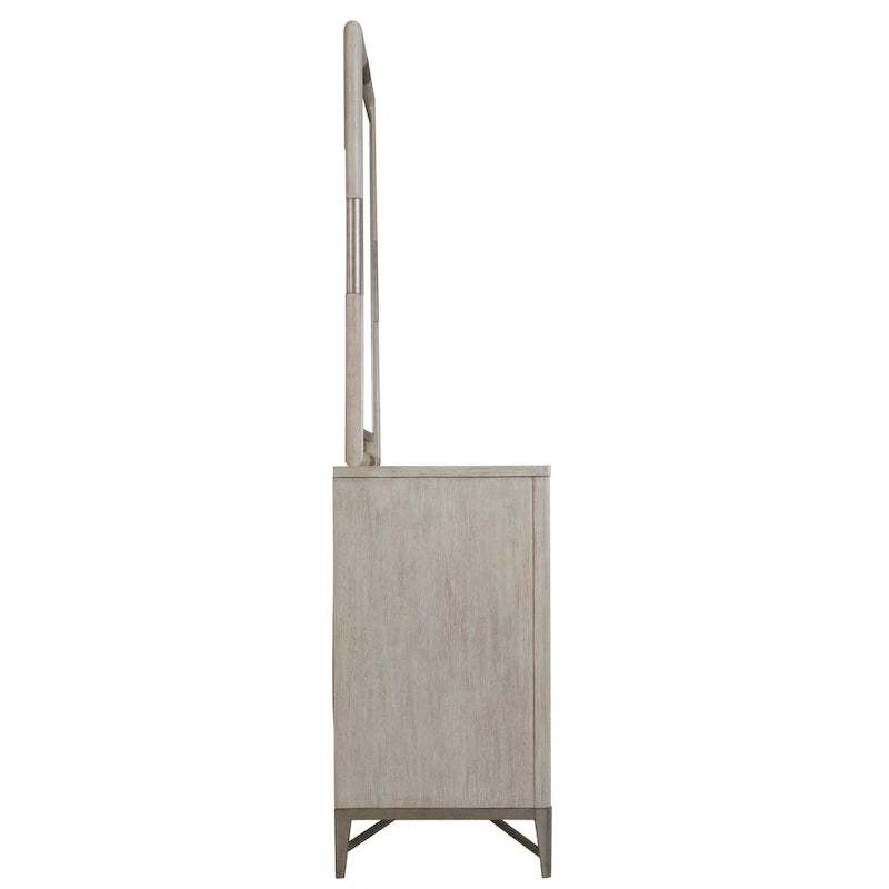 Roundhill Furniture Mantalia Solid Wood Bedroom Set with Metal Frame, Bed, Dresser, Mirror, 2 Nightstands, and Chest, Champagne