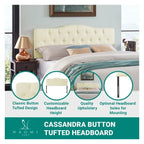 Cecilia Button Tufted Upholstered Headboard, Height Adjustable Headboards,Bed Backboard Premium Padded Fabric Headboard