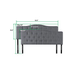 Cecilia Button Tufted Upholstered Headboard, Height Adjustable Headboards,Bed Backboard Premium Padded Fabric Headboard