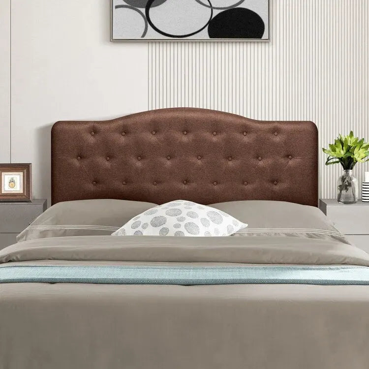 Cecilia Button Tufted Upholstered Headboard, Height Adjustable Headboards,Bed Backboard Premium Padded Fabric Headboard