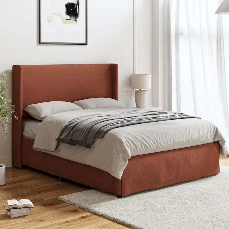 Louise Traditional Washable Slipcover Bed Upholstered Metal by HULALA HOME