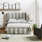 Louise Traditional Washable Slipcover Bed Upholstered Metal by HULALA HOME