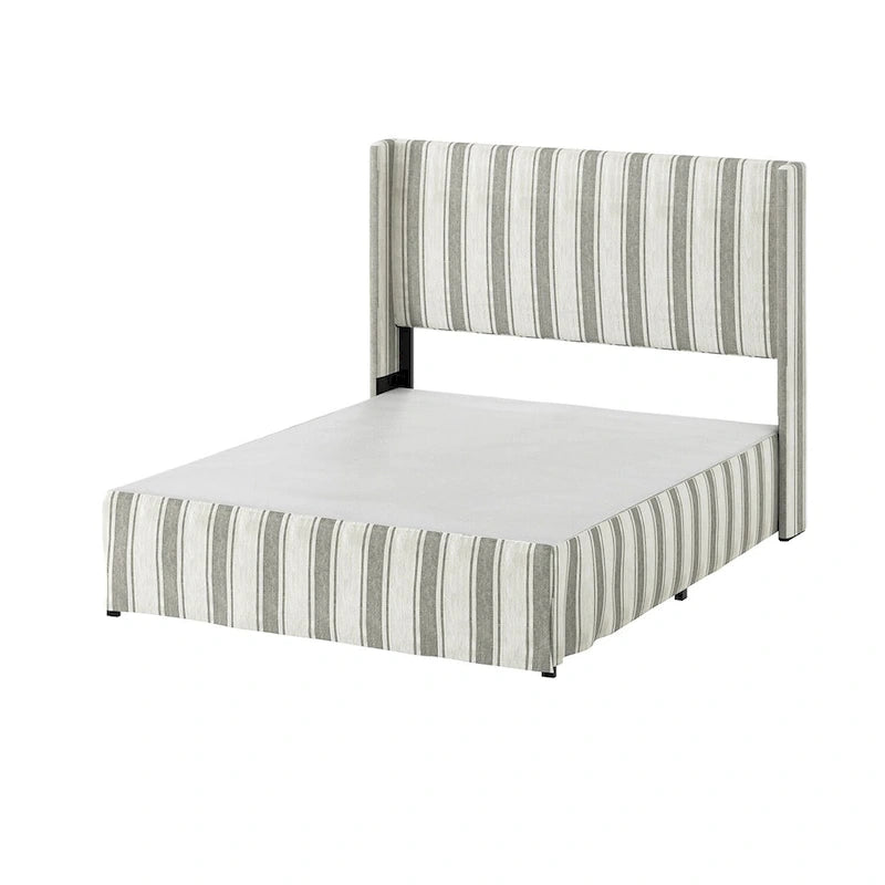 Louise Traditional Washable Slipcover Bed Upholstered Metal by HULALA HOME