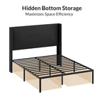 Louise Traditional Washable Slipcover Bed Upholstered Metal by HULALA HOME