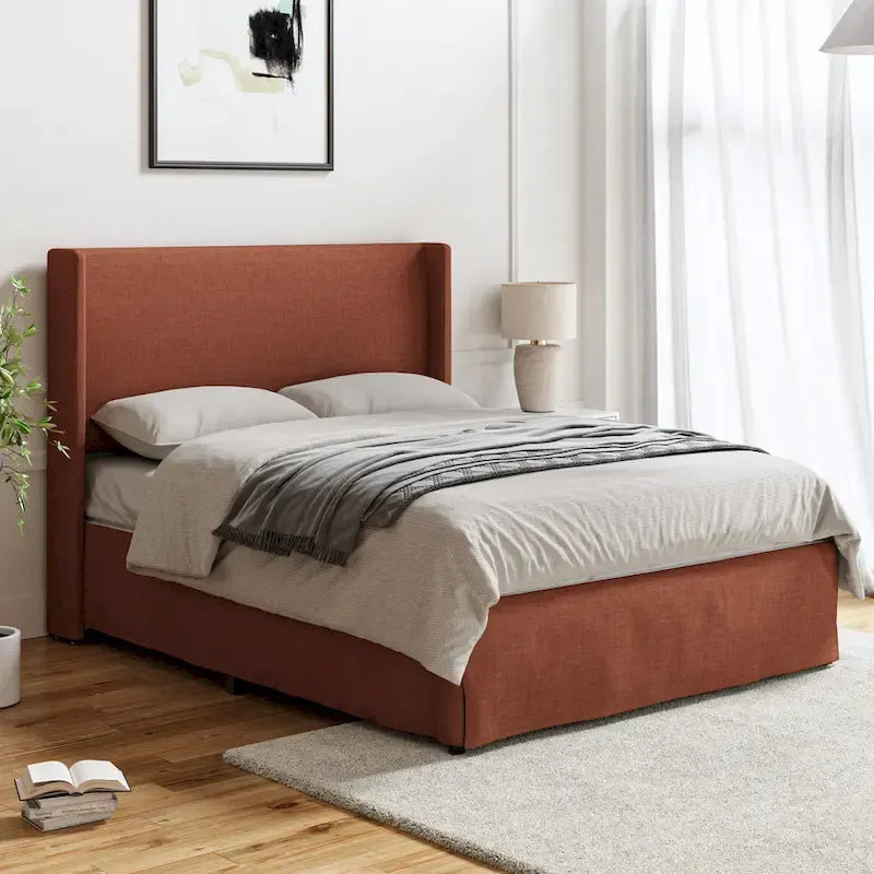 Louise Traditional Washable Slipcover Bed Upholstered Metal by HULALA HOME