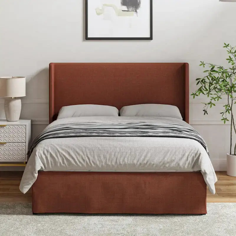 Louise Traditional Washable Slipcover Bed Upholstered Metal by HULALA HOME