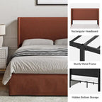 Louise Traditional Washable Slipcover Bed Upholstered Metal by HULALA HOME