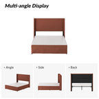 Louise Traditional Washable Slipcover Bed Upholstered Metal by HULALA HOME