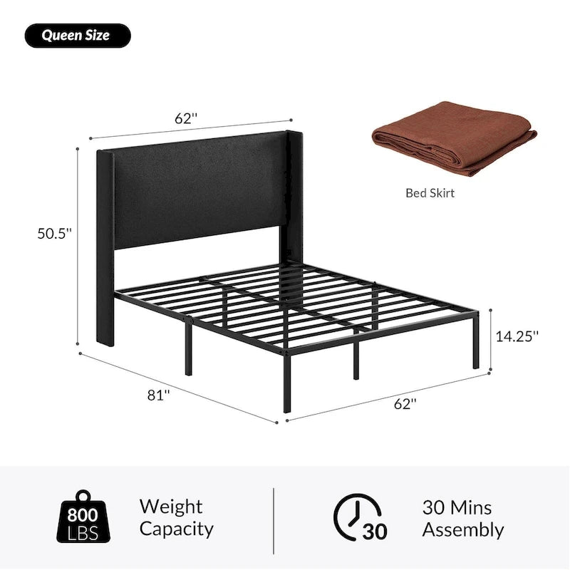 Louise Traditional Washable Slipcover Bed Upholstered Metal by HULALA HOME