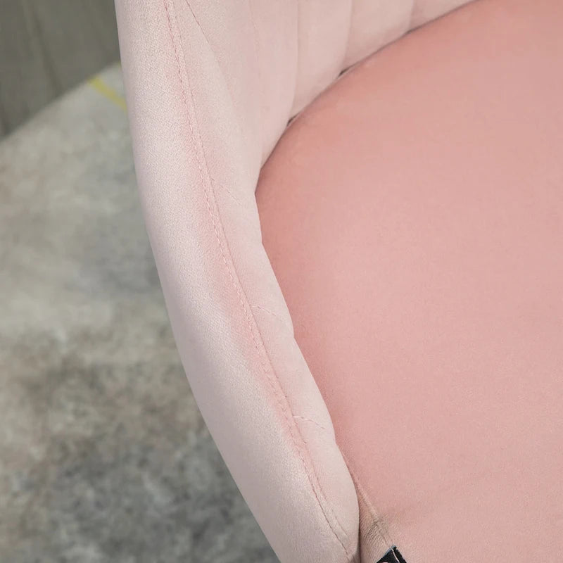 Vinsetto Mid-Back Office Chair, Velvet Fabric Swivel Scallop Shape Computer Desk Chair for Home Office or Bedroom