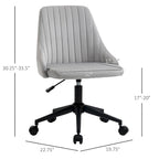 Vinsetto Mid-Back Office Chair, Velvet Fabric Swivel Scallop Shape Computer Desk Chair for Home Office or Bedroom