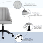 Vinsetto Mid-Back Office Chair, Velvet Fabric Swivel Scallop Shape Computer Desk Chair for Home Office or Bedroom