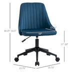 Vinsetto Mid-Back Office Chair, Velvet Fabric Swivel Scallop Shape Computer Desk Chair for Home Office or Bedroom