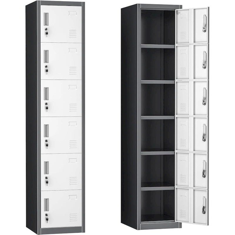 6 Doors Metal Locker Storage Cabinet for Home Office,School