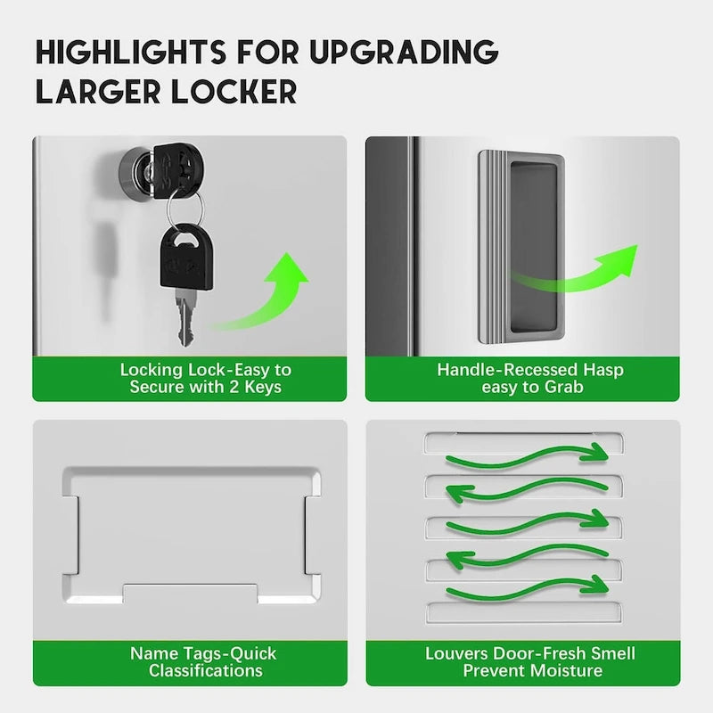 6 Doors Metal Locker Storage Cabinet for Home Office,School