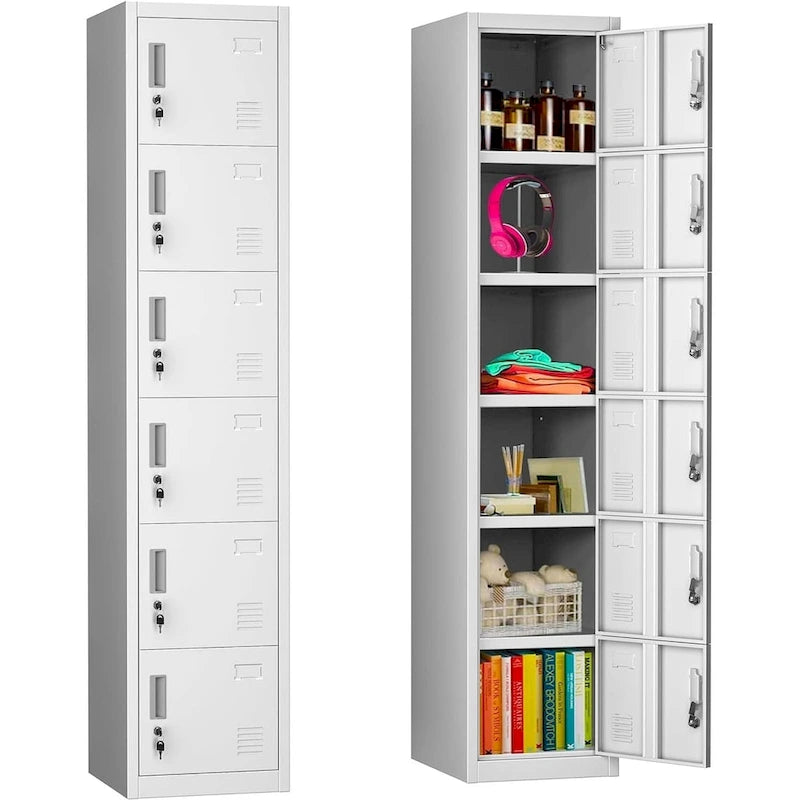 6 Doors Metal Locker Storage Cabinet for Home Office,School